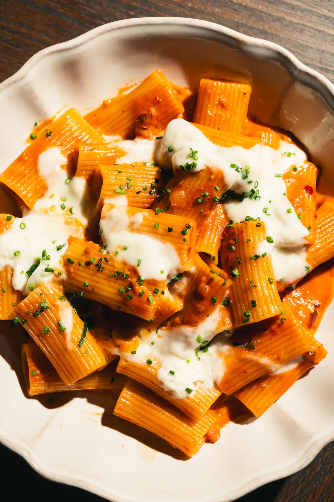 Rigatoni in tomato cream