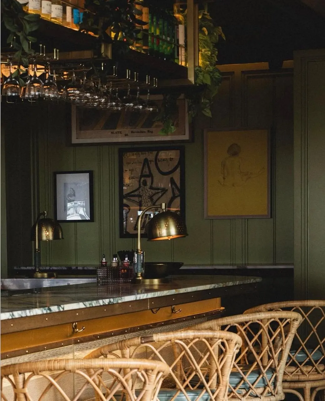The bar at night