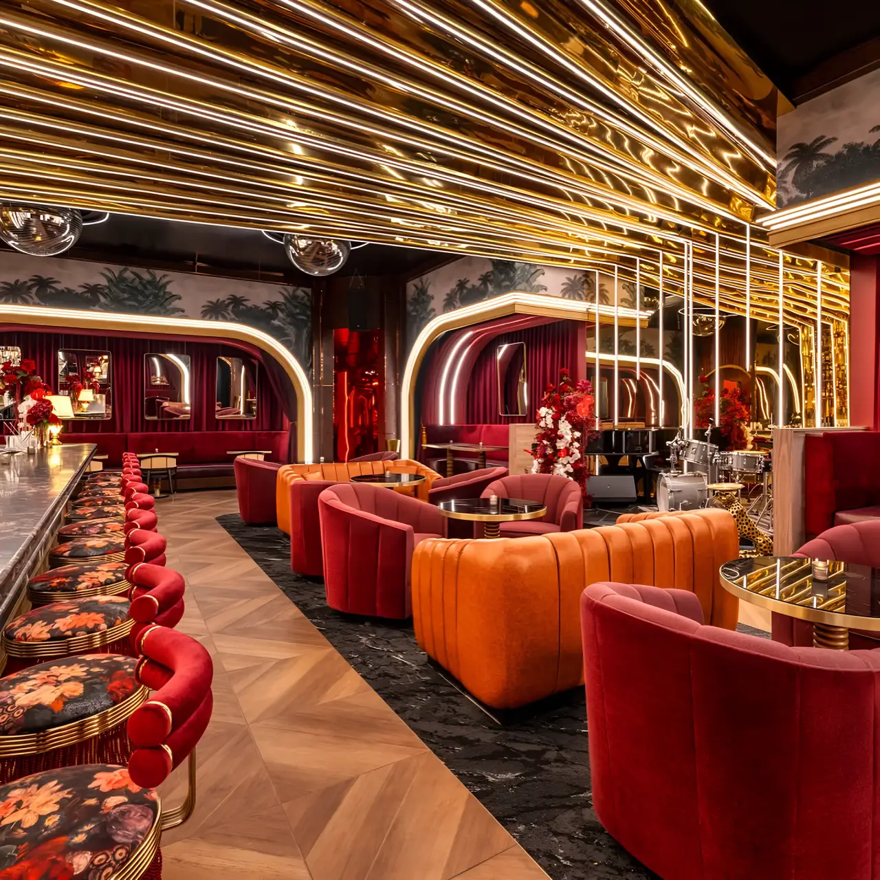 The art deco lounge at Tell Your Friends