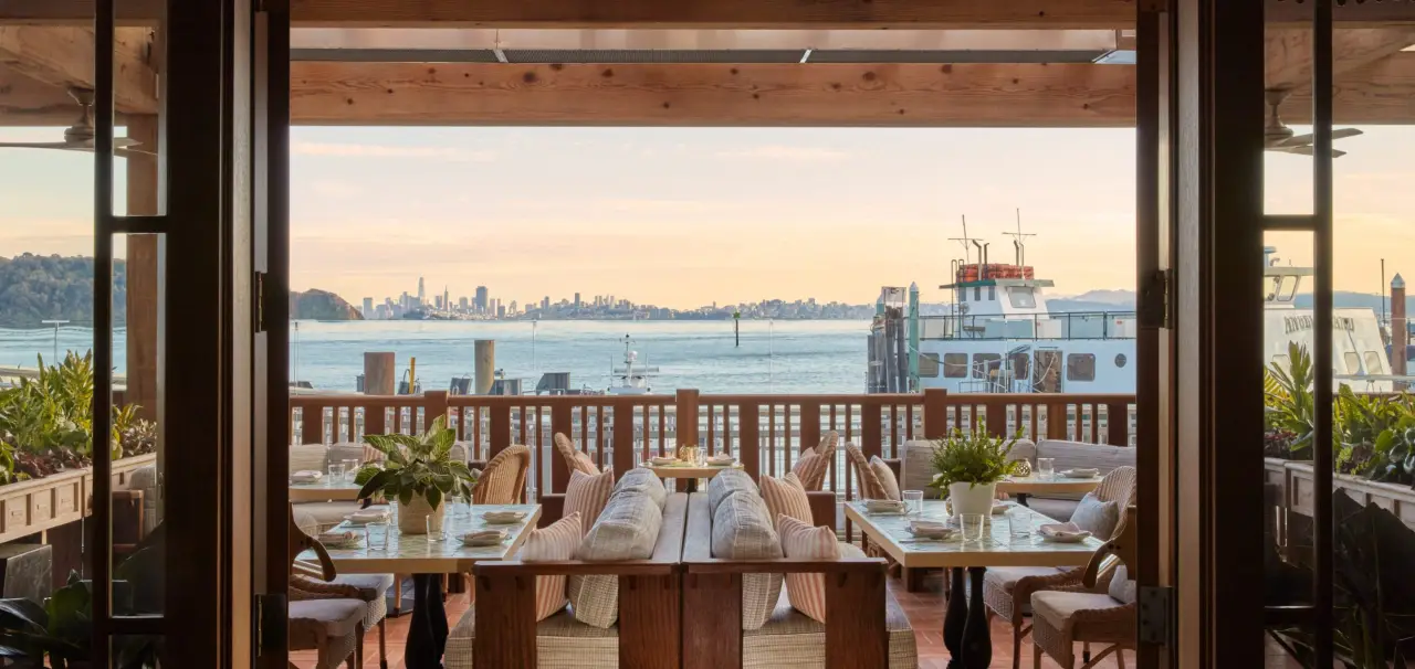 The waterfront patio at The Bungalow Kitchen in Tiburon