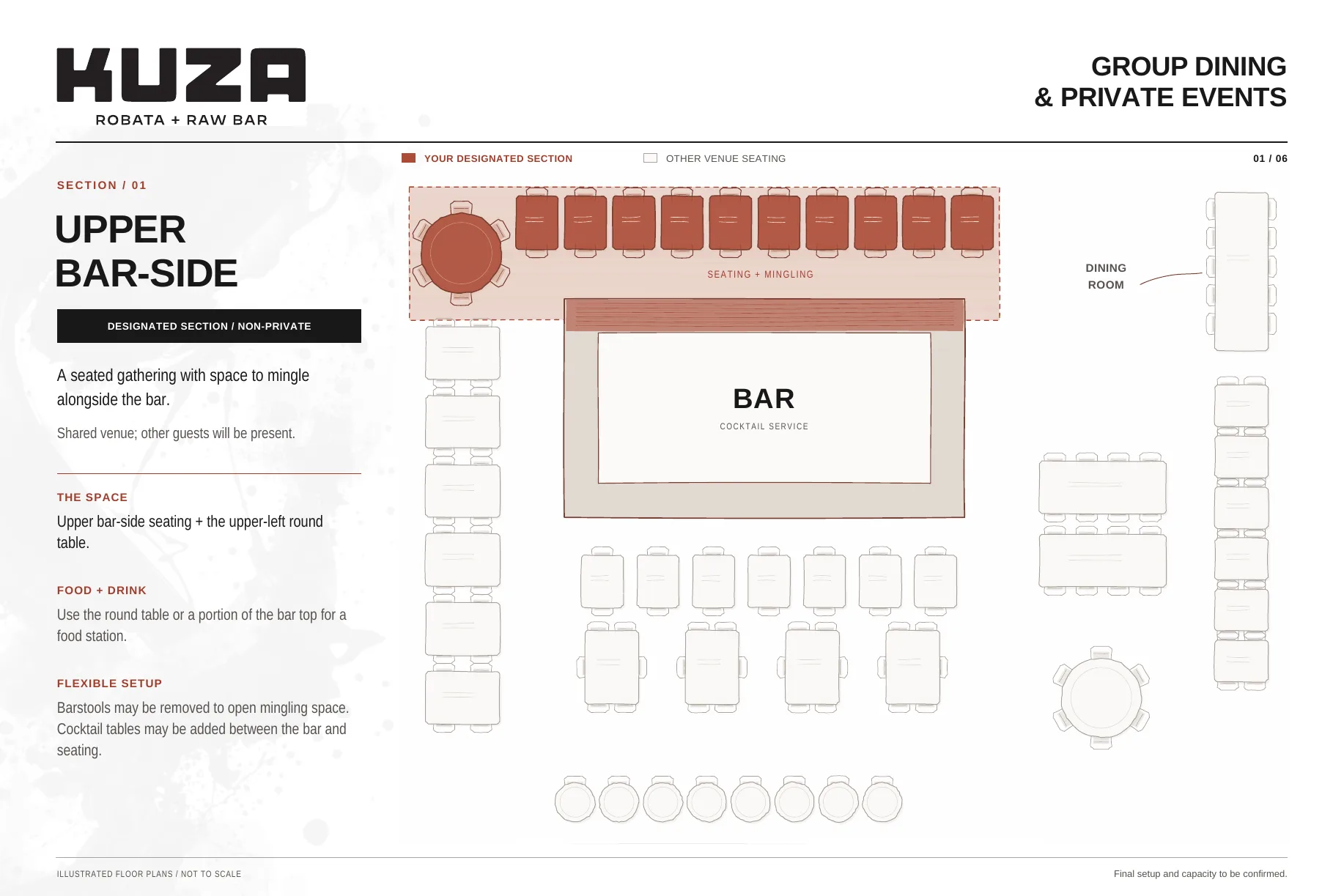 Floor plan: Upper bar-side at KUZA
